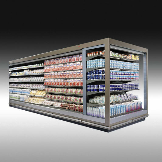 Open Semi-Vertical Display Case, 0/+4°C, Remote