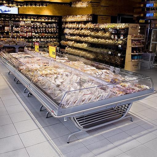 Open Refrigerated Island, Double Basin, 0/+4°C