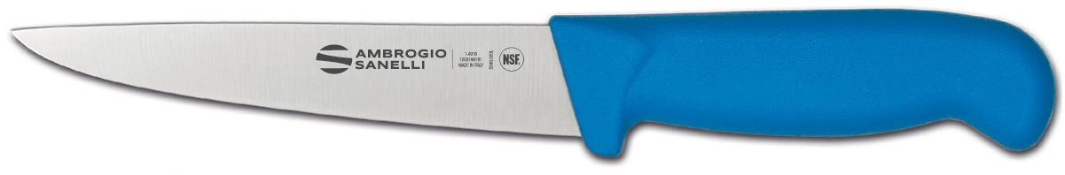 Supra Straight Boning Knife, 16 cm, Blue Handle