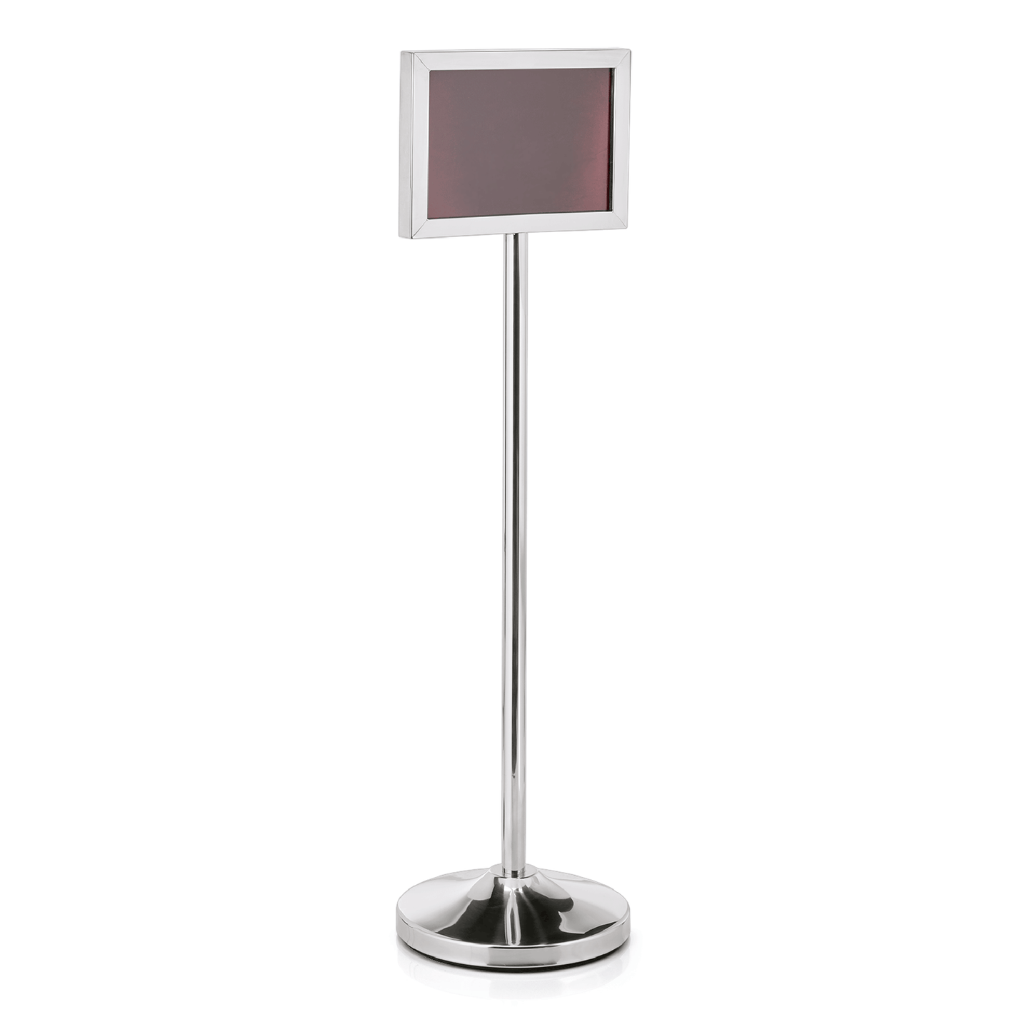 Was Info Stand A4 Landscape, 1200 mm, Polished Stainless Steel