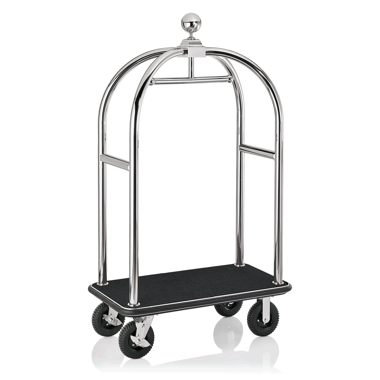 Was Luggage Trolley Drift, Polished Steel, Black Carpet