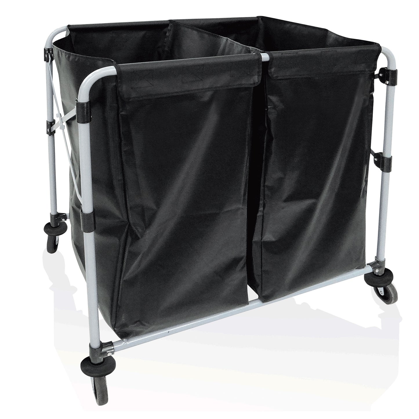 Was Double Laundry Trolley, Foldable, 2 x 150 L Bags