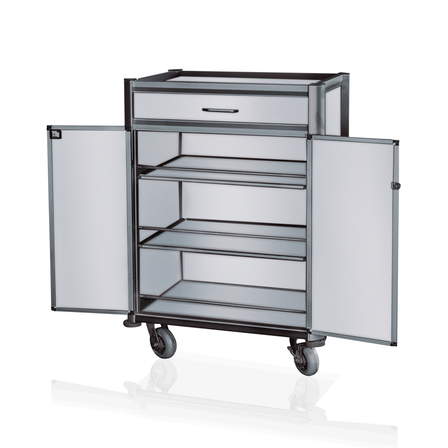 Was Minibar Service Trolley, White with Black Edges