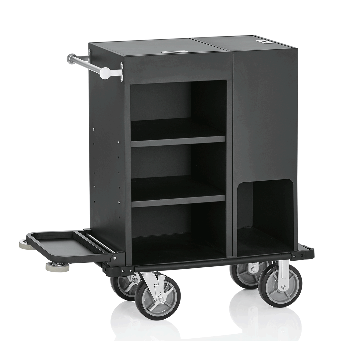 Was Room Service Trolley, Black Aluminium, 930×505×1170 mm