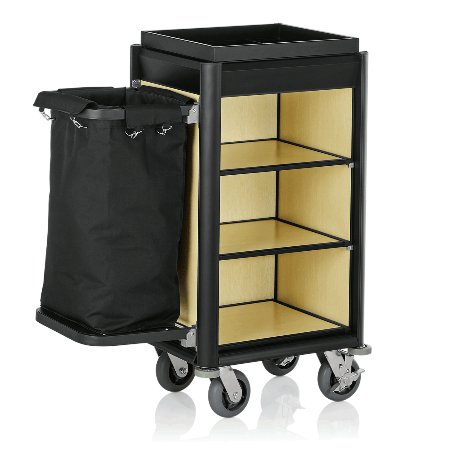 Was Room Service Trolley Isabella, Black Edges, Light Wood, 950 mm
