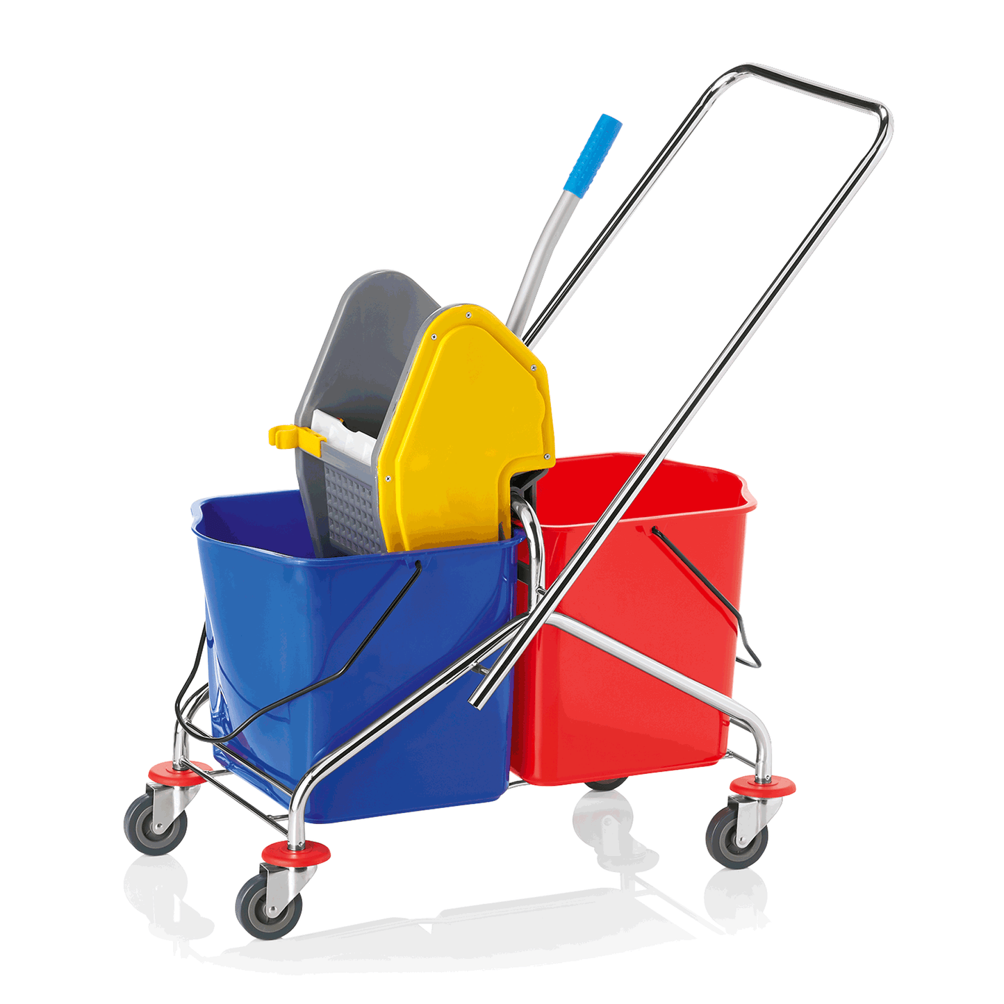 Was Double Mop Bucket, Two 17 L Buckets, Red and Blue