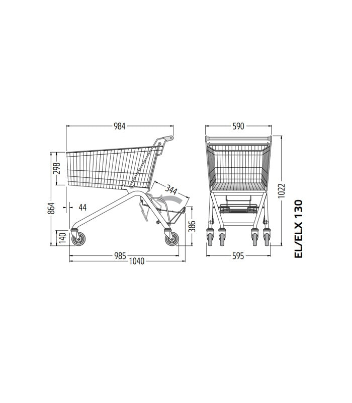 Shopping Trolley with Child Seat, 130 L