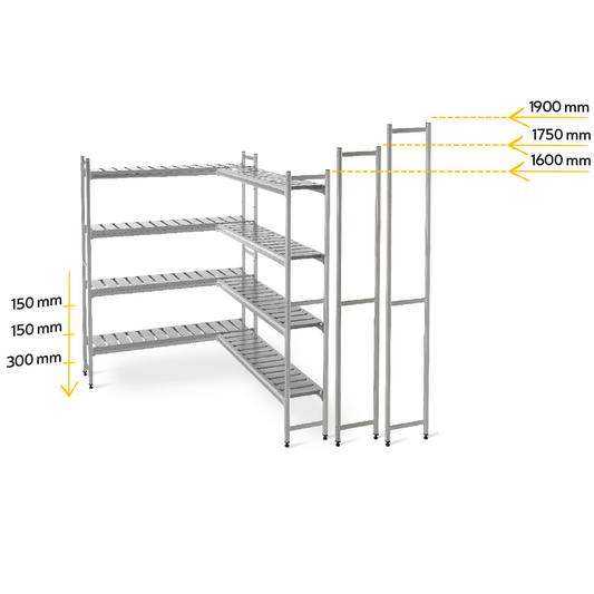 Modular Cold Room Shelving, -40/+40°C, Aluminum & HDPE