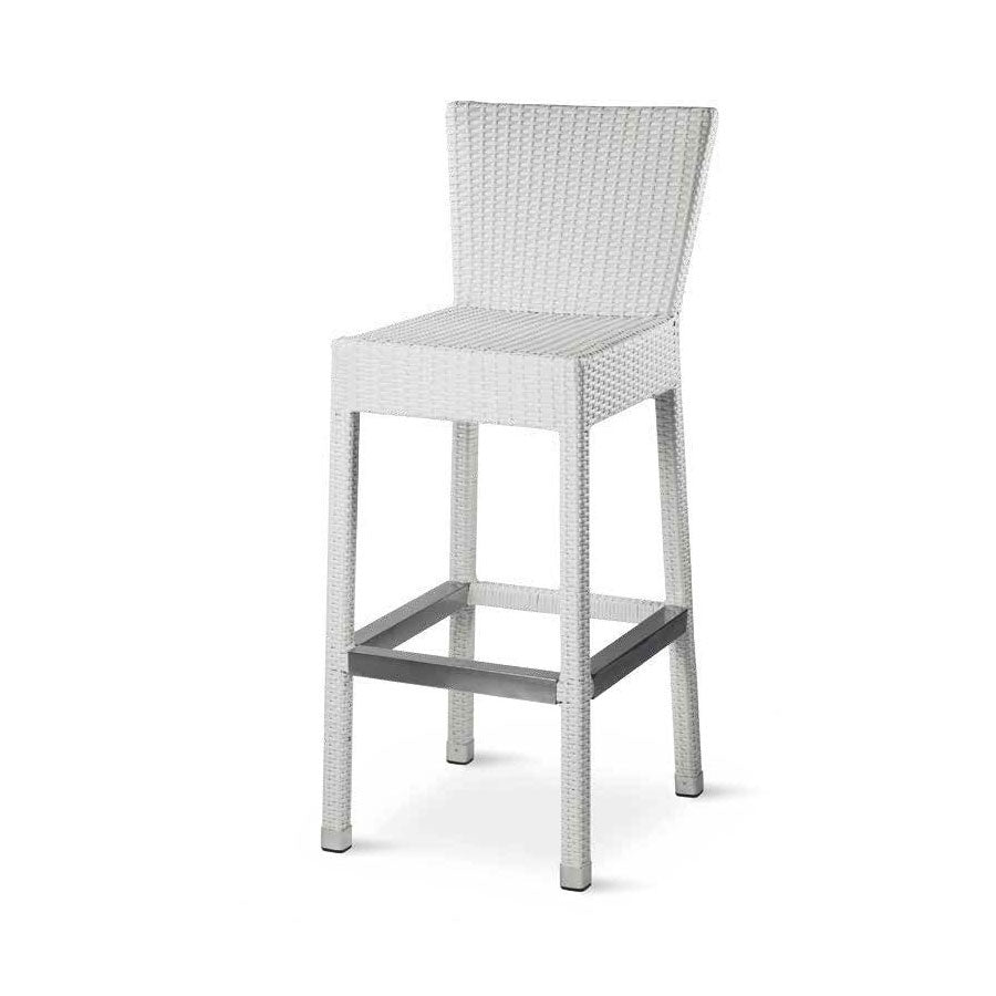 Bar Chair with Backrest, Aluminum, Plastic Seat