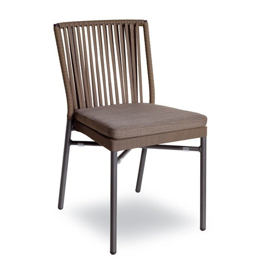 Contral Stackable Dining Chair, Aluminum, Rope Seat