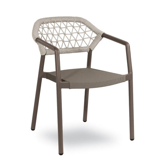 Contral Gaudi Stackable Armchair, Aluminum, Woven Back