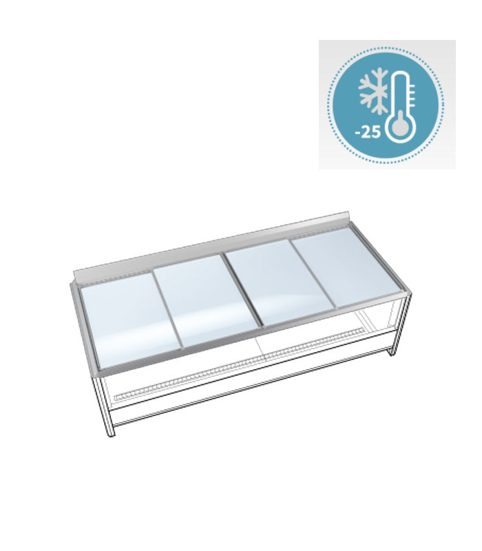 Horizontal Glass Cover, Refrigerated Island, Aluminium