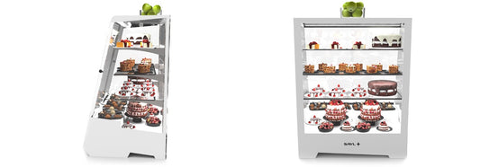 Refrigerated Countertop Showcase, 3 Glass Shelves, LED