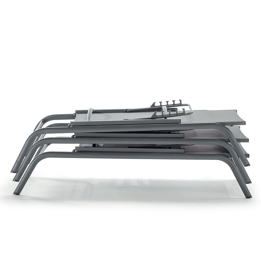 Stackable Sunbed, Aluminium, Adjustable Backrest