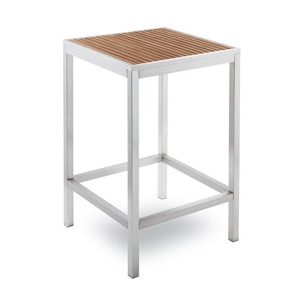 Bavaria Outdoor Bar Table, 75x75 cm, Teak/Inoxlook