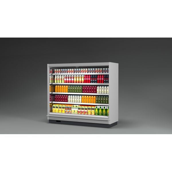 Wall Multi-Deck Display Cabinet, 4 Shelves, +5/+7°C