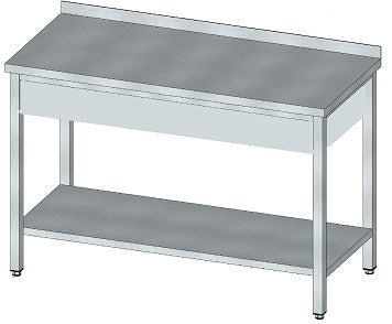 S/S Work Table with Undershelf, 3000×600×900 mm