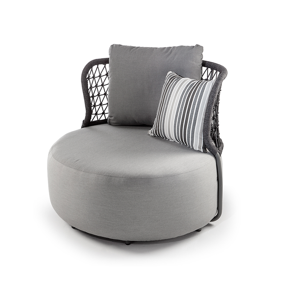 Outdoor Lounge Set, Rope-Wrapped Aluminium, 3 Pcs