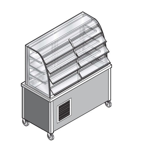 Wall Refrigerated Display & Cabinet, 3 Shelves, +2/+10°C