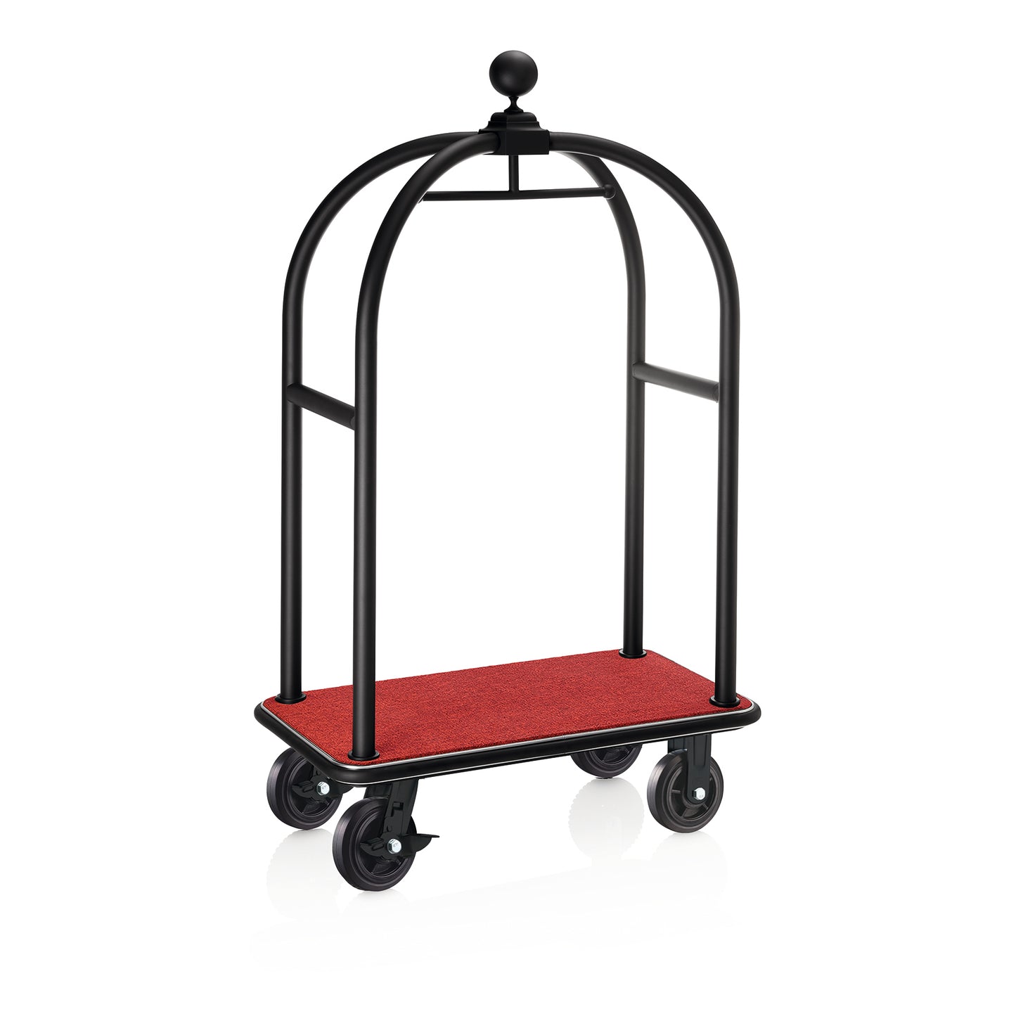 Was Luggage Trolley Drift, Black Powder-Coated, Red Carpet