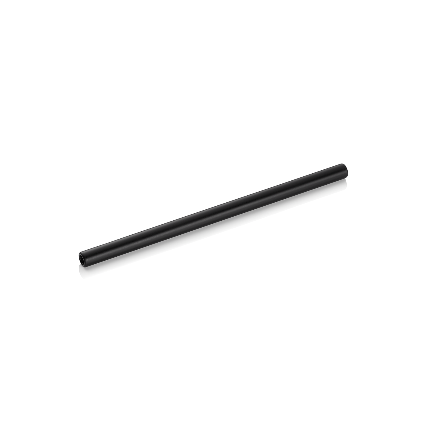 Nocturn Glass Drinking Straw with Brush Set, Black, 15 cm, Set of 50