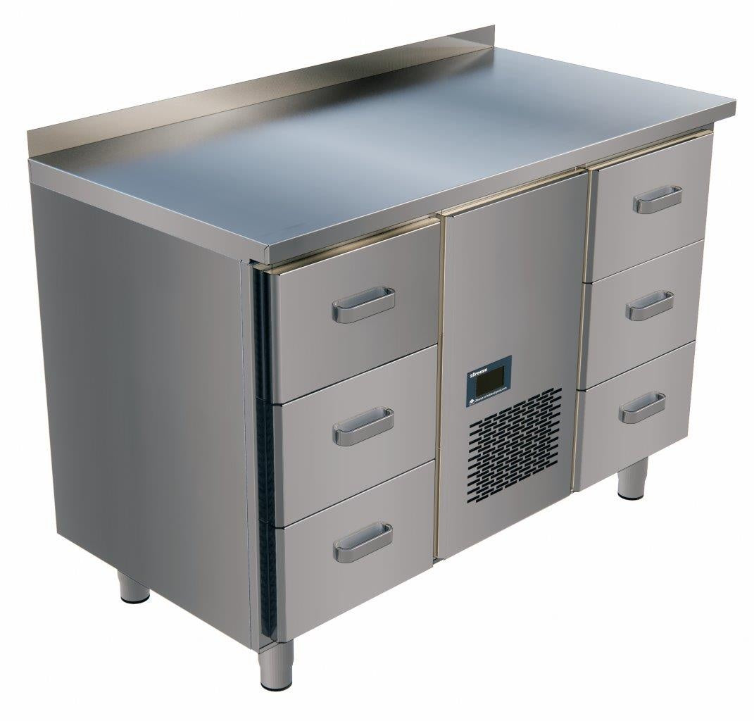 Undercounter Freezer Table, 1260mm, 3 Doors, -18°C