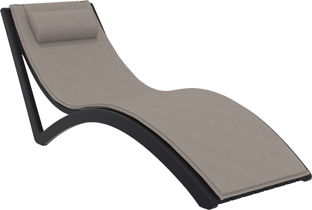 Slim Stackable Sunlounger, PP+Fibreglass, 150 kg