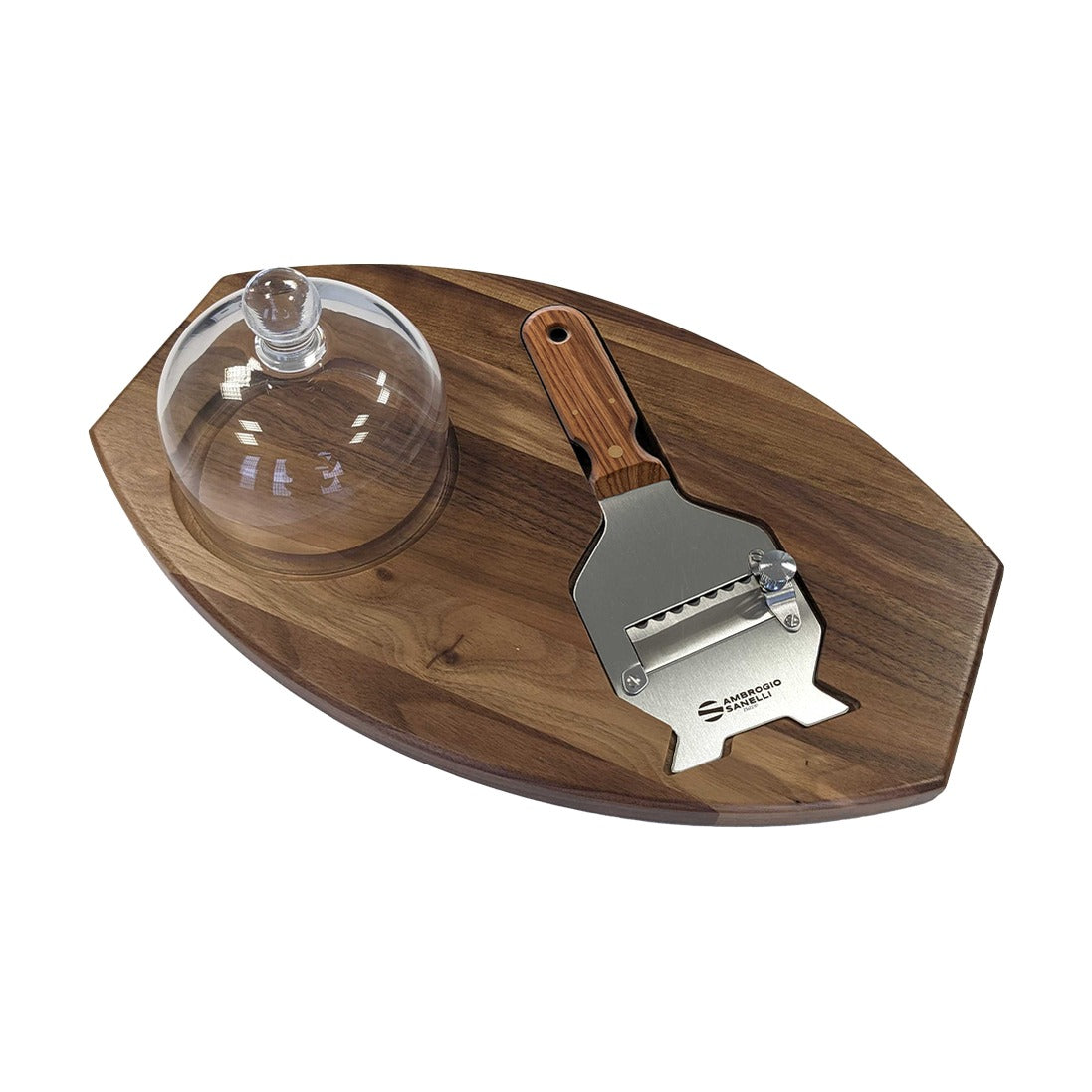 Sanelli Ambrogio Truffle Set A1762000, Walnut Tray, Rosewood Slicer, product photo
