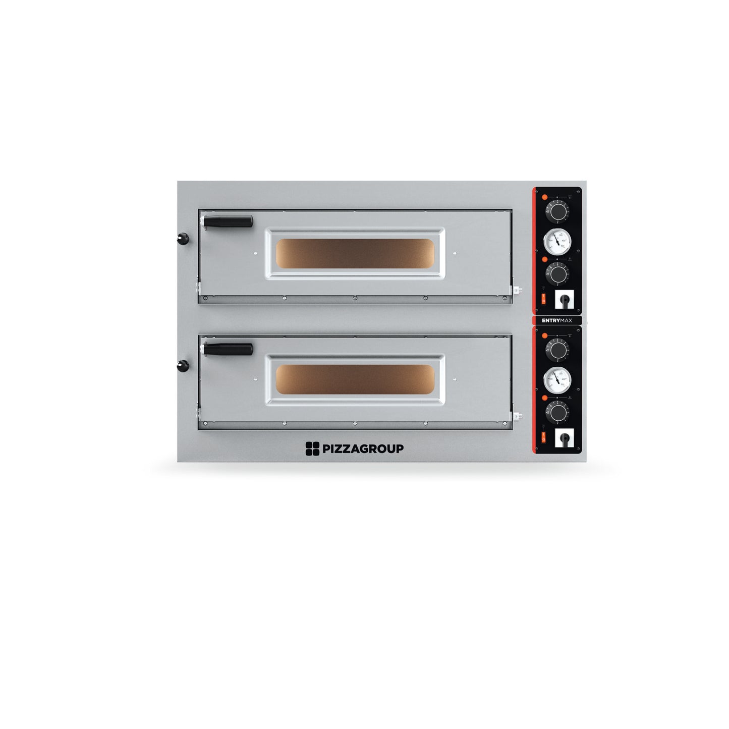Pizza Group Entry Max twin-deck electric pizza oven, front view