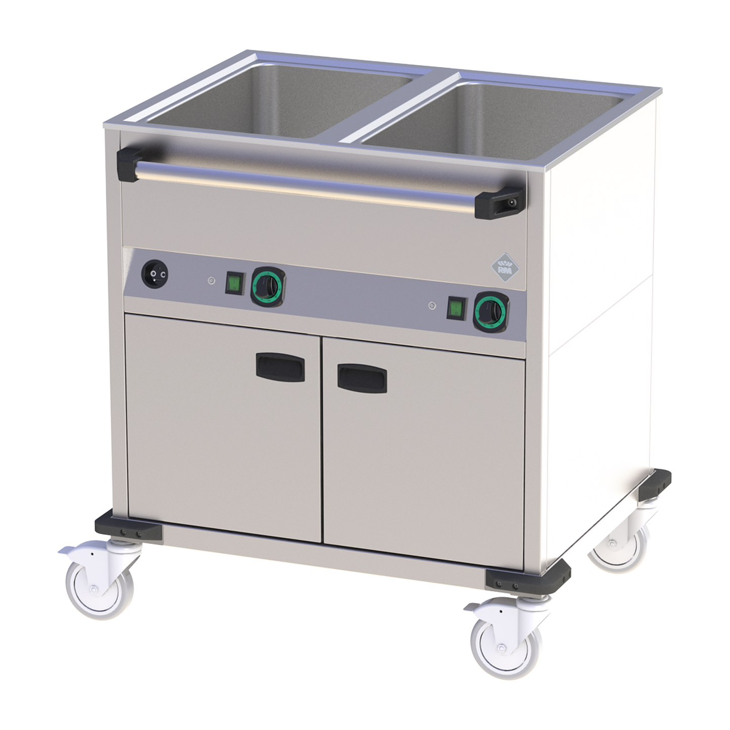 Bain marie trolley electric GN 2-1/1 insulated, controls on longer side | RM - BMPD 2120 CS