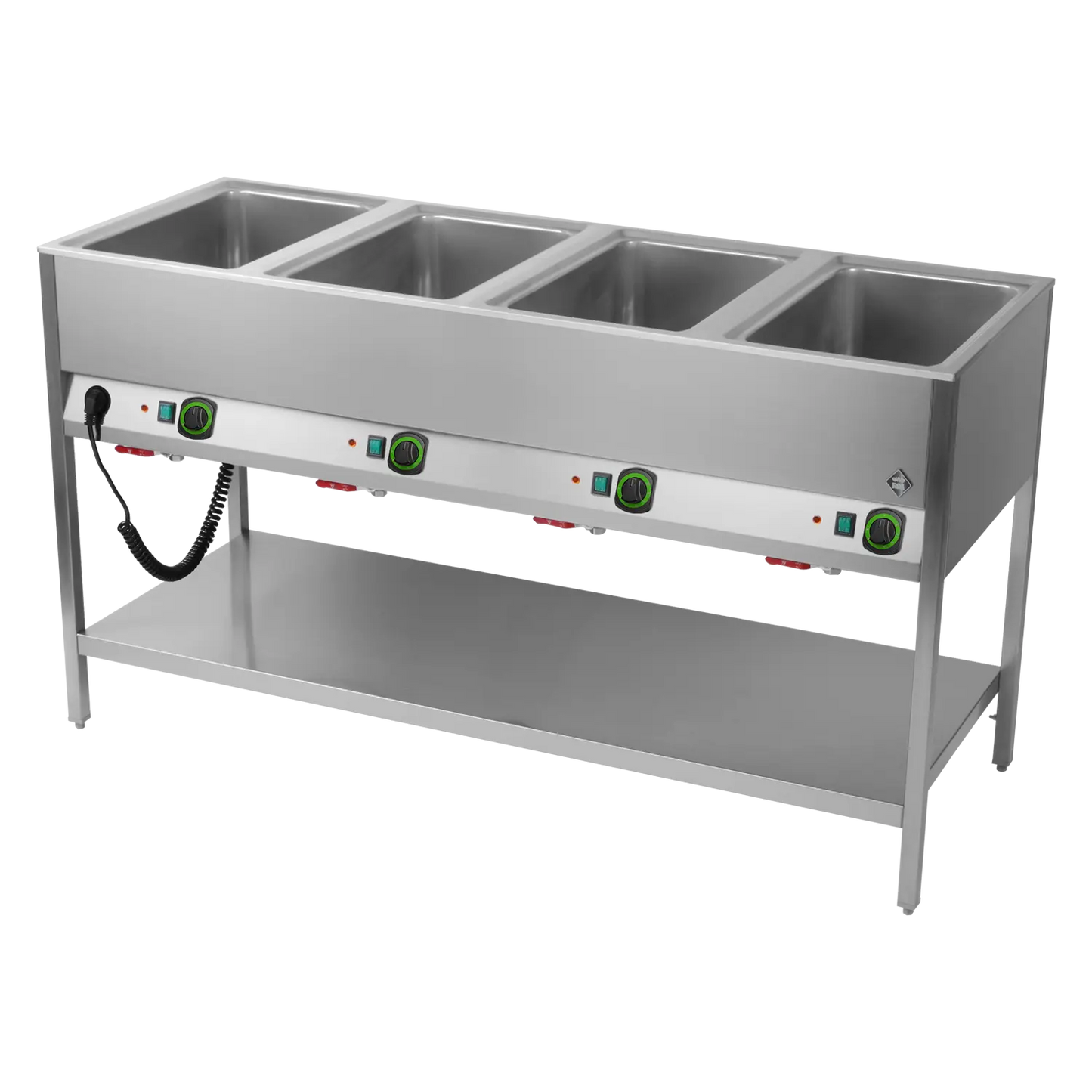 Bain marie stationary electric GN 4-1/1 controllers on longer side with rack | RM - BMSD 4120