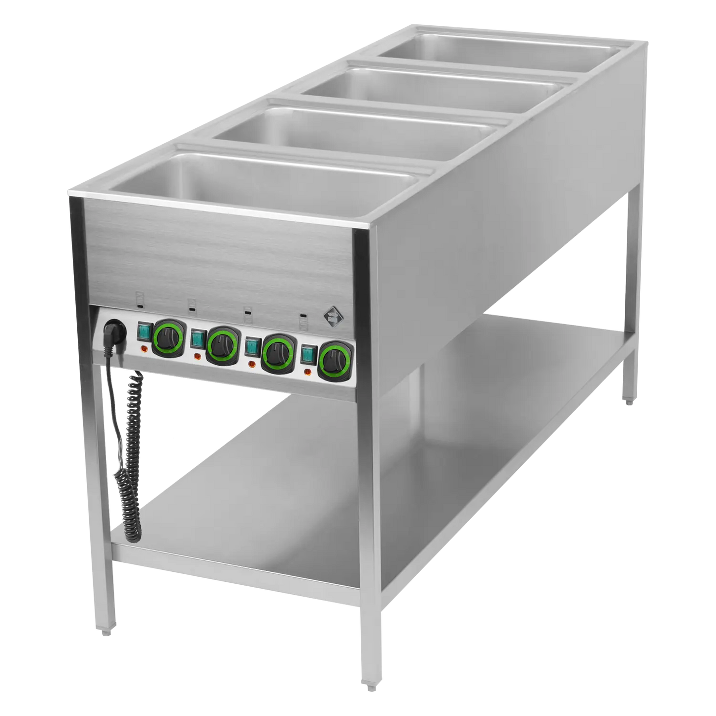 Bain marie stationary electric GN 4-1/1 controllers on shorter side with rack | RM - BMSK 4120