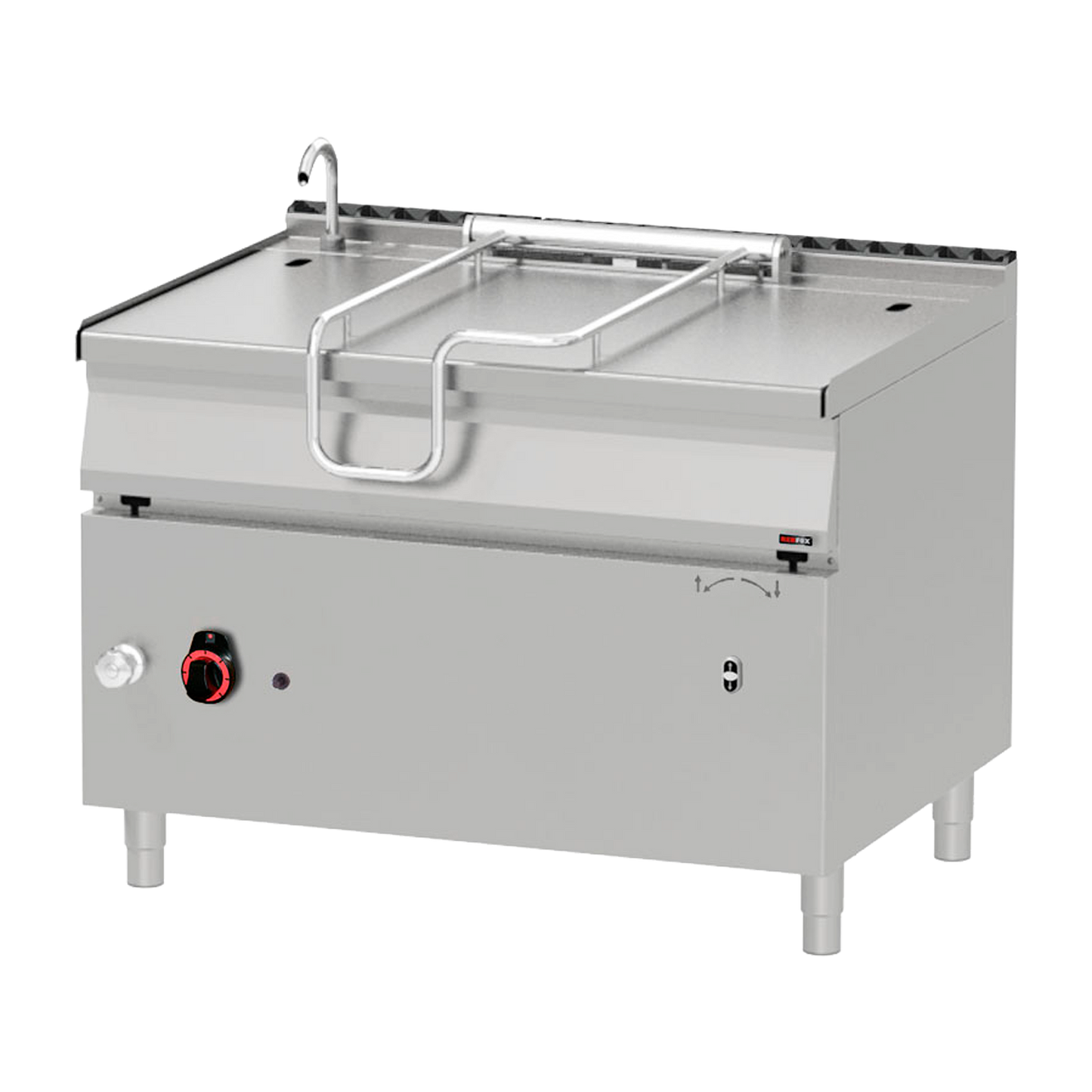 Automatic tilting pan gas 120 l with steel bottom | REDFOX - BRM 90/120 G