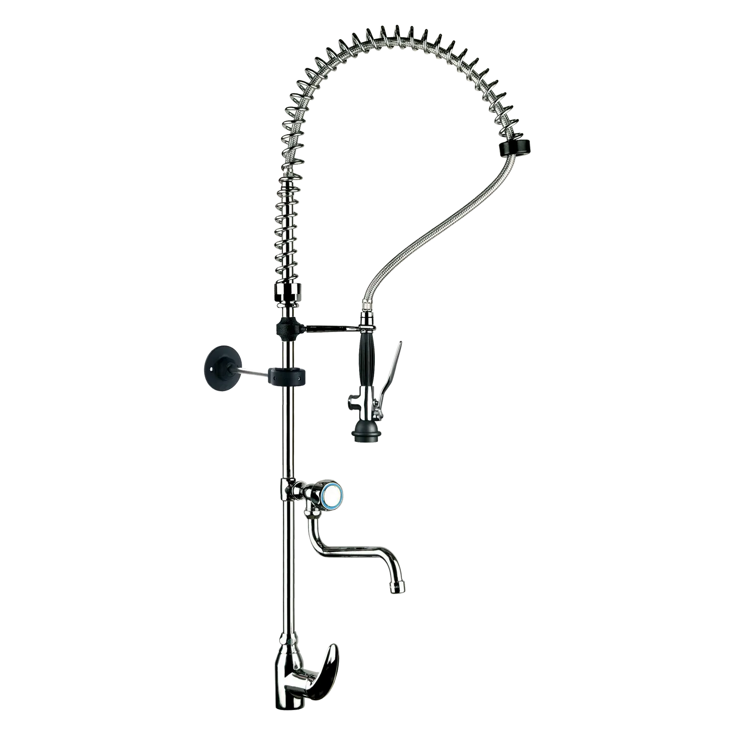 One hole mixer tap with short lever and shower | REDFOX - DOC 6+