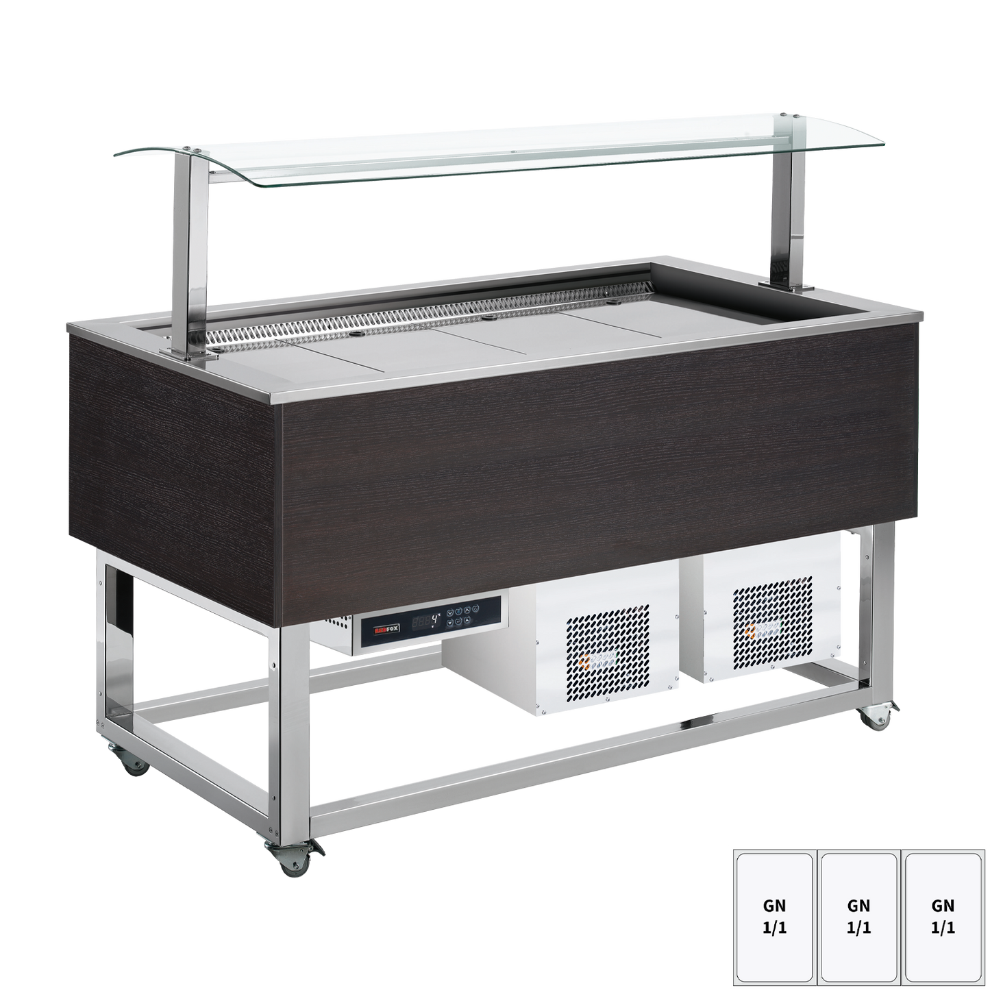 Food display island chilled GN 3-1/1 Wenge | REDFOX - ES BLUE+ 3W