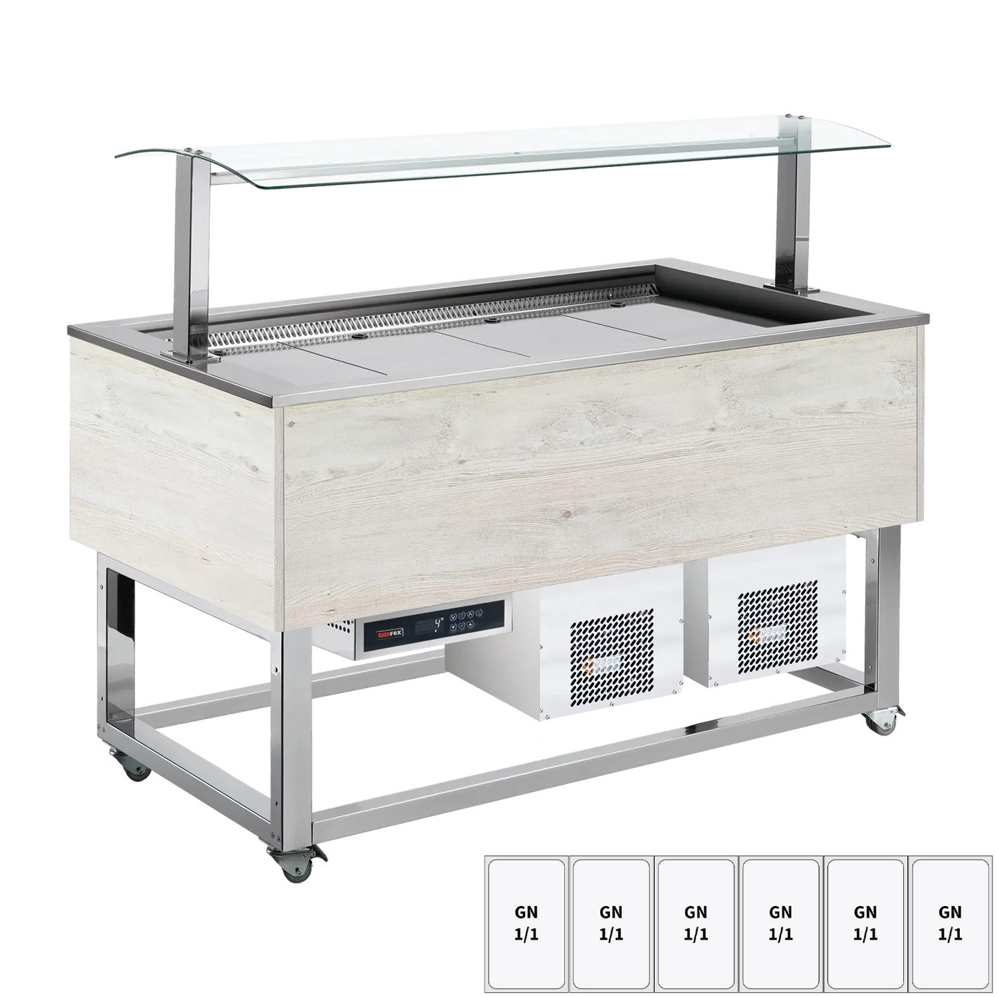Food display island chilled GN 6-1/1 Hemlock | REDFOX - ES BLUE+ 6H