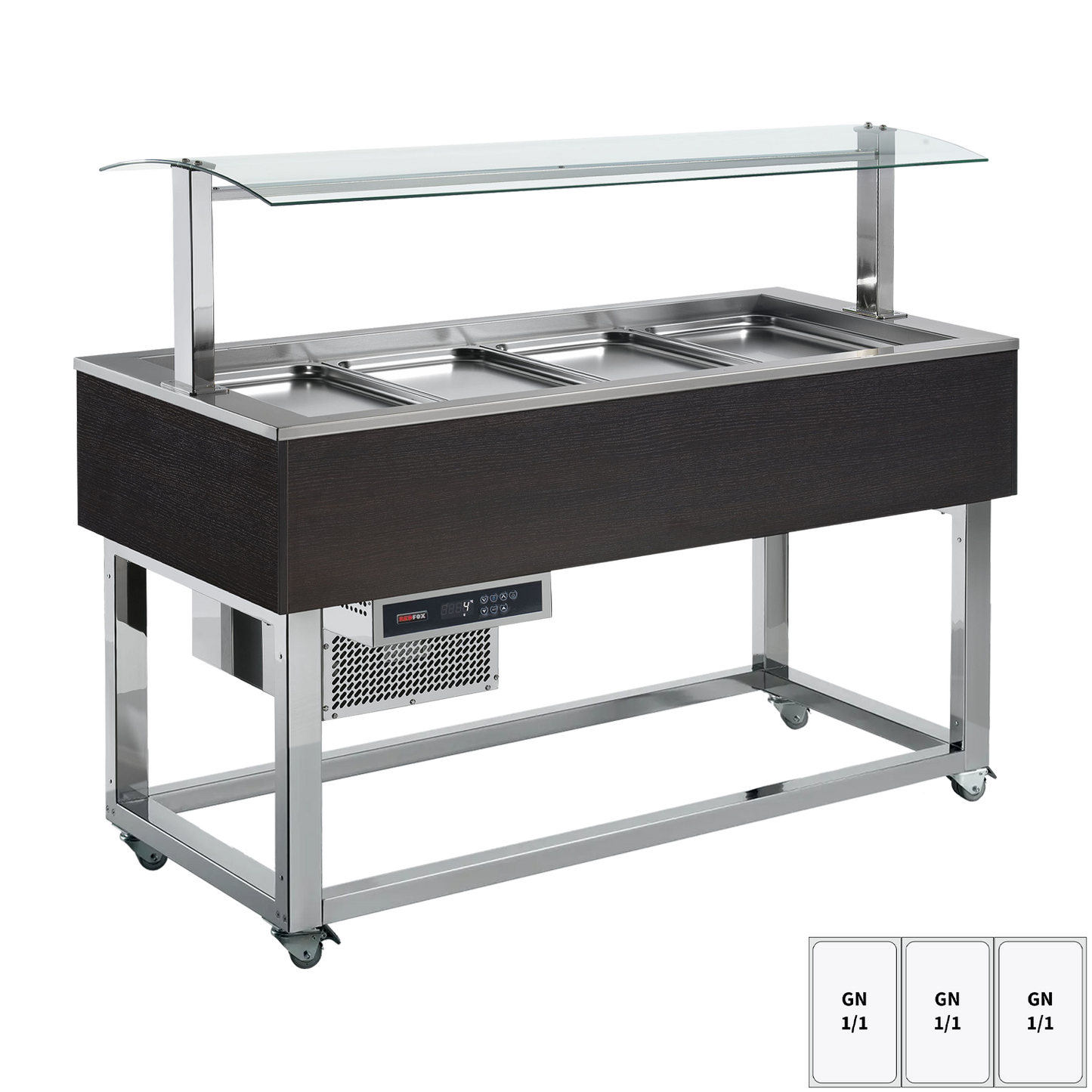 Food display island chilled GN 3-1/1 Wenge | REDFOX - ES GREEN+ 3W