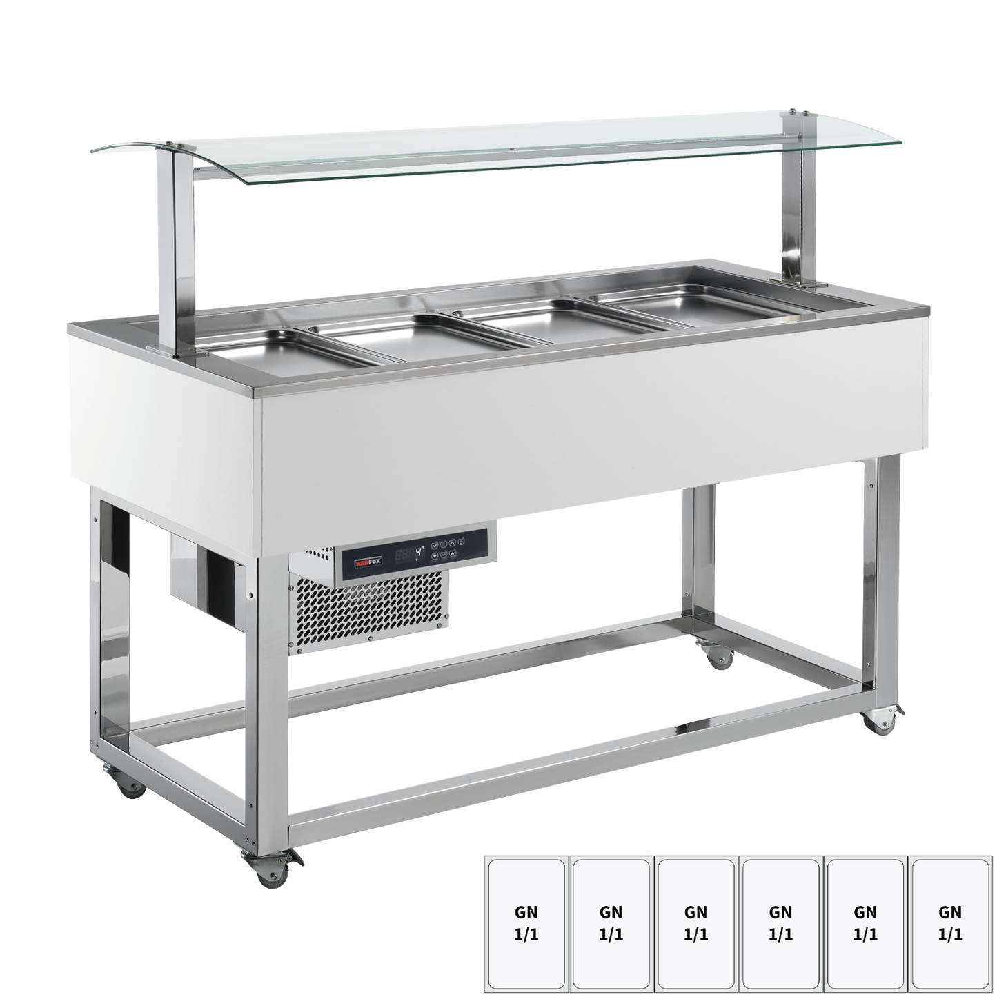 Food display island chilled GN 6-1/1 RAL | REDFOX - ES GREEN+ 6R
