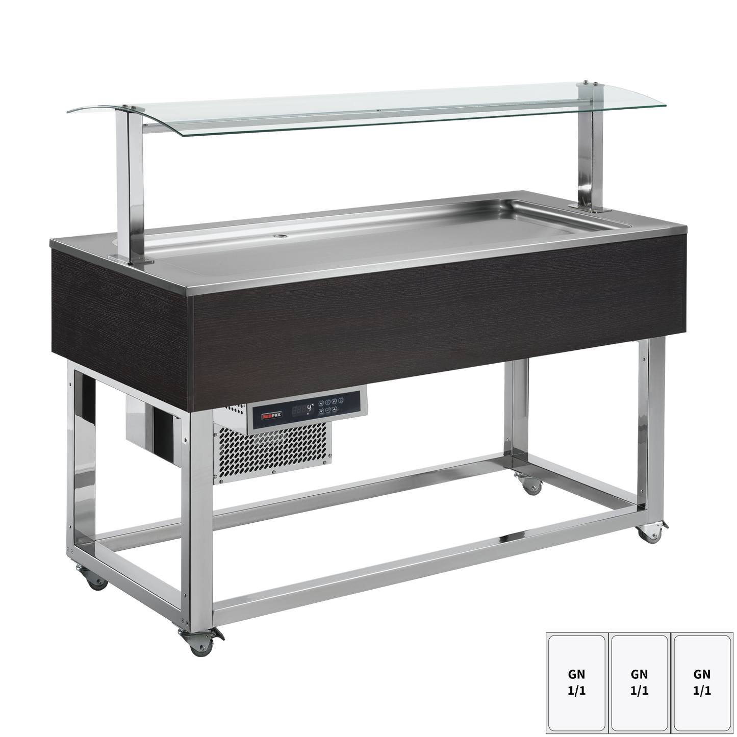 Food display island chilled GN 3-1/1 Wenge | REDFOX - ES LIME+ 3W