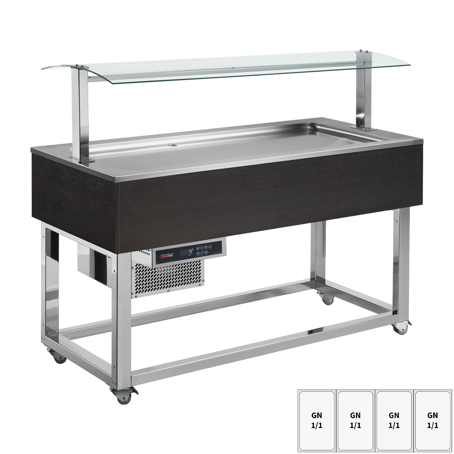 Food display island chilled GN 4-1/1 Wenge | REDFOX - ES LIME+ 4W
