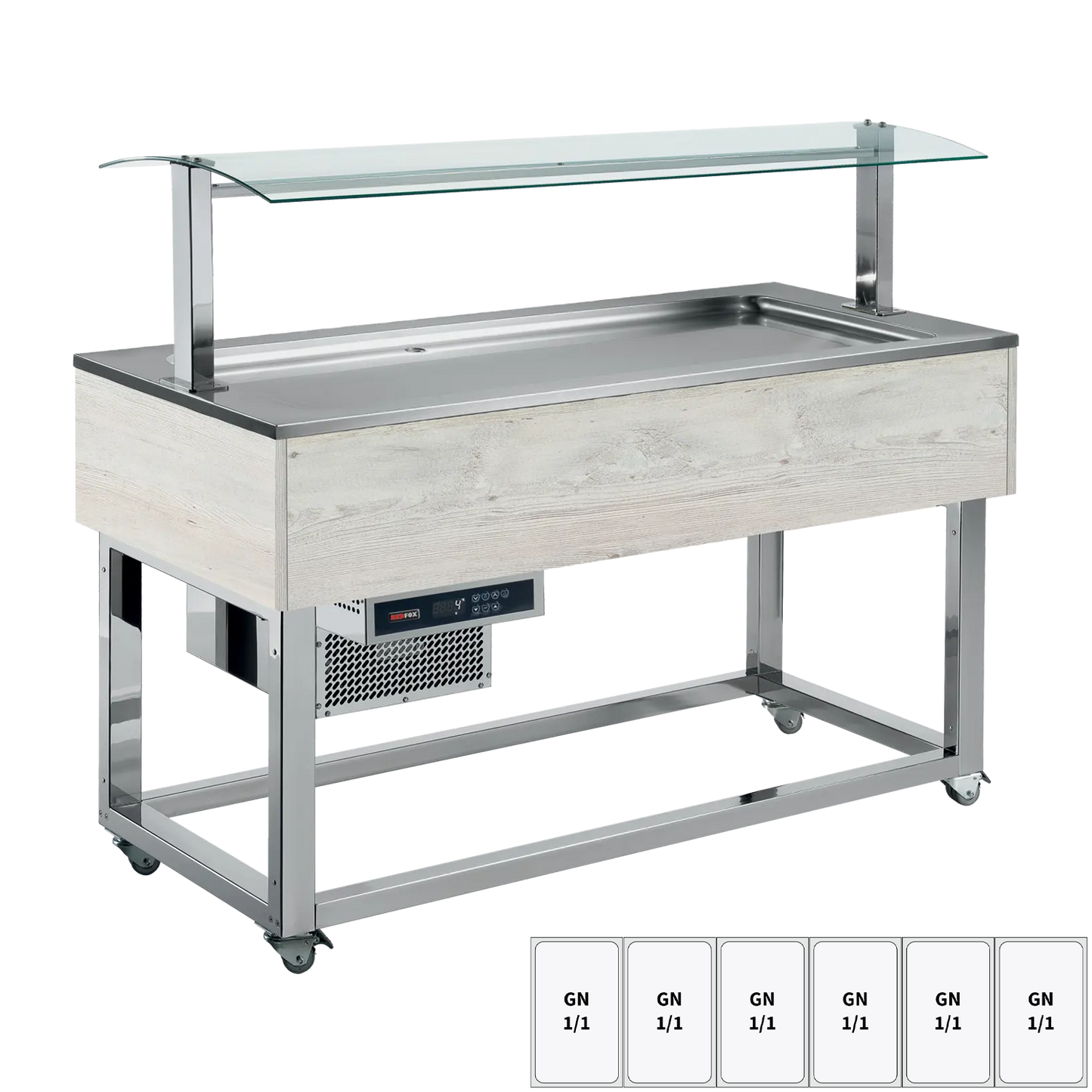 Food display island chilled GN 6-1/1 Hemlock | REDFOX - ES LIME+ 6H