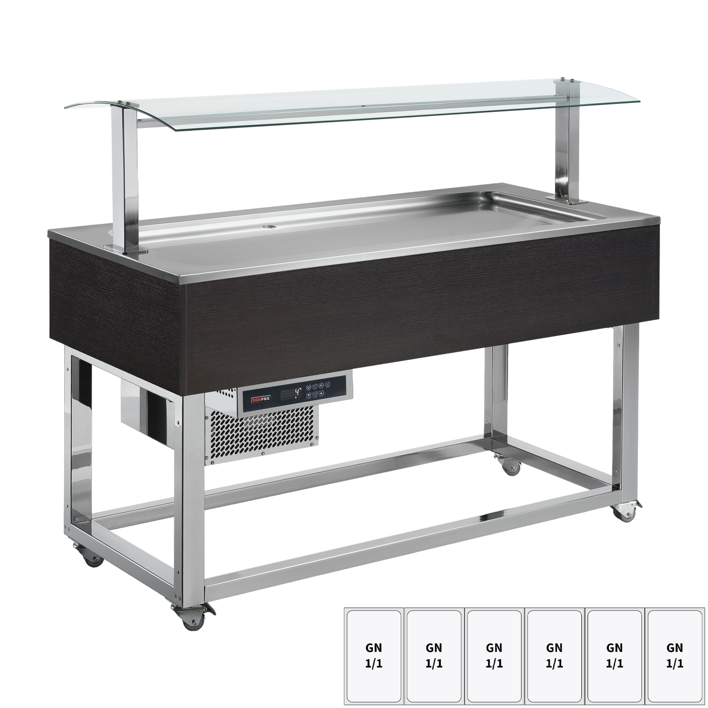 Food display island chilled GN 6-1/1 Wenge | REDFOX - ES LIME+ 6W