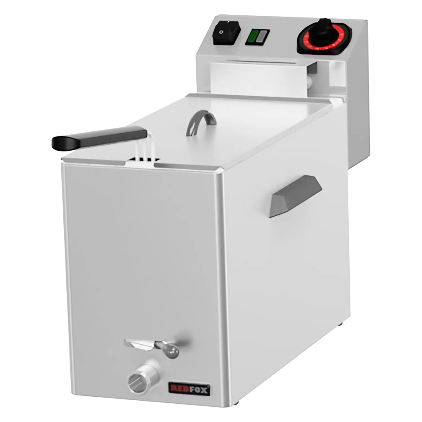 Fryer for fish electric 0,43 kW/l, 8 l counter top drain tap 230 V | REDFOX - FE 08 V