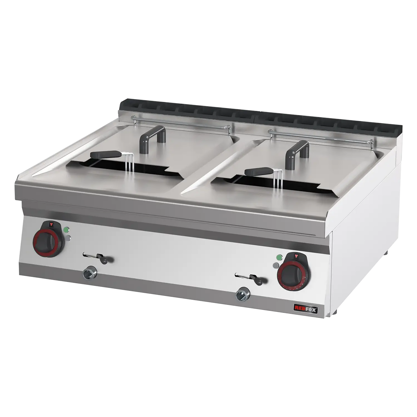 Electric fryer 2 baskets 0,96 kW/l, 13+13 l without cabinet 400 V | REDFOX - FE 70/08 E