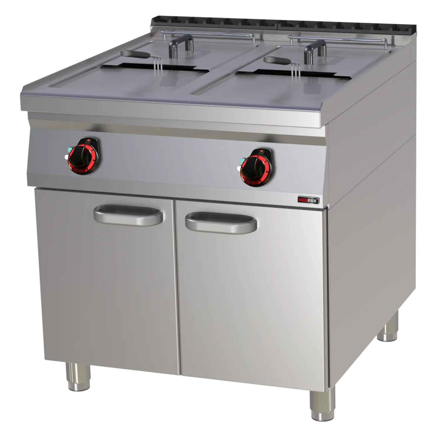 Electric fryer 2 baskets 0,8 kW/l, 17+17 l on cabinet | REDFOX - FE 90/80-17 E