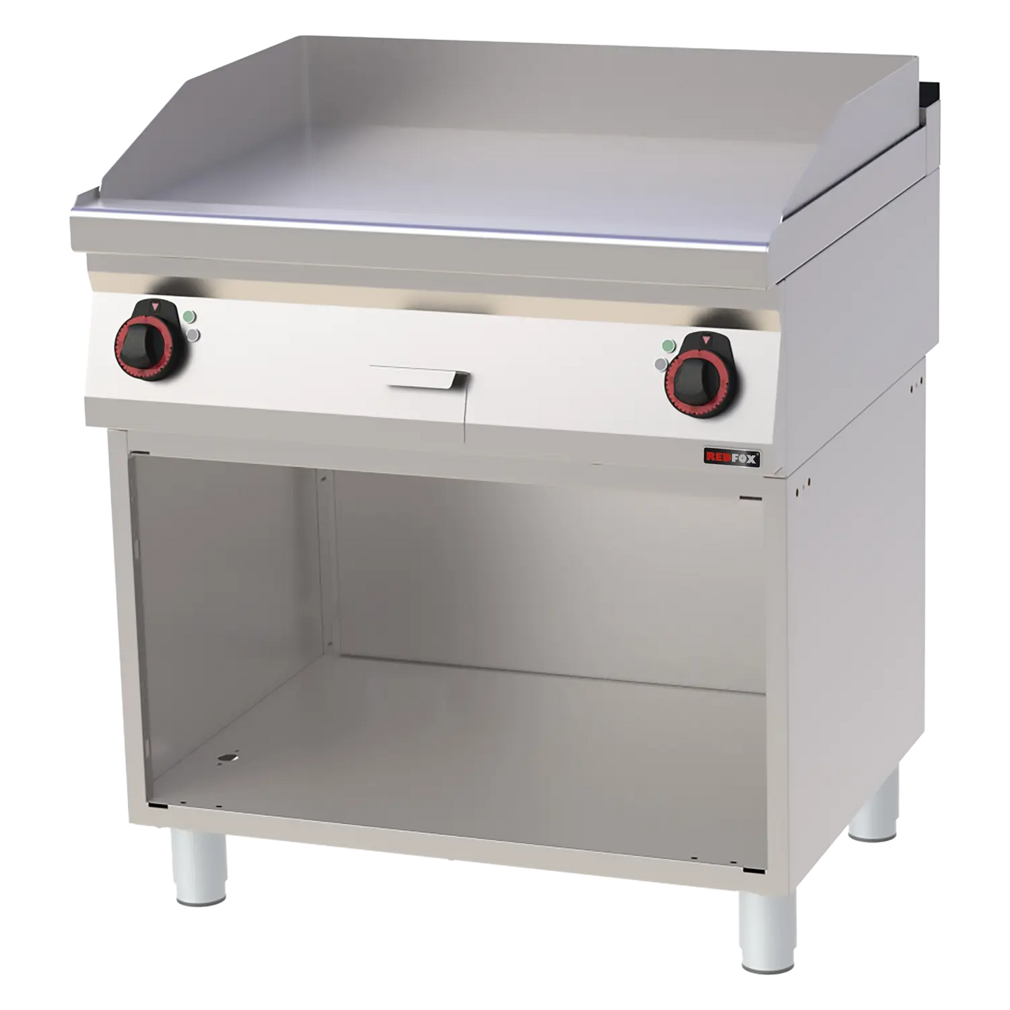Fry-top griddle plate 80x51 electric smooth on open cabinet 400 V | REDFOX - FTH 70/80 E