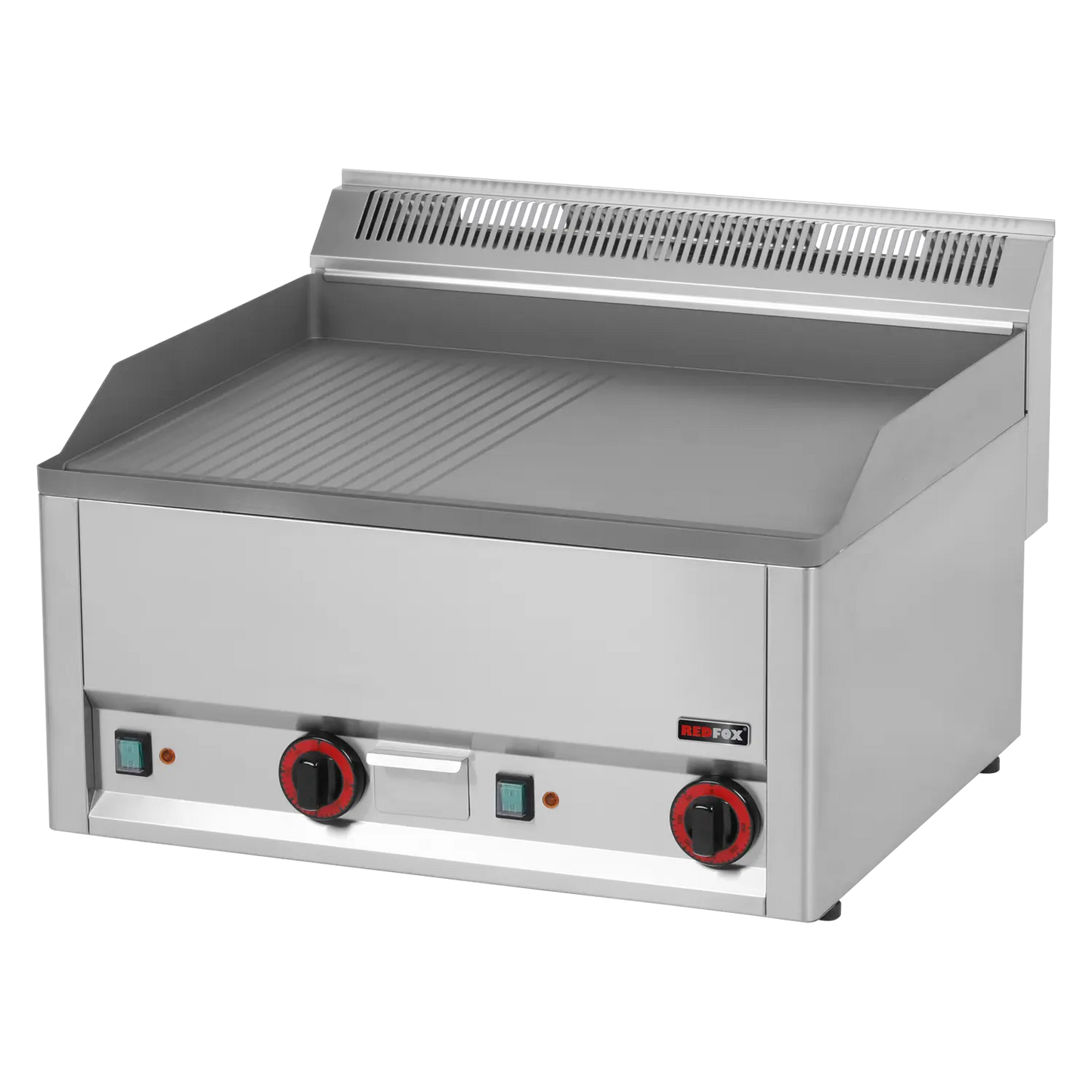 Fry-top griddle plate 65x48 electric combined without cabinet 400 V | REDFOX - FTHR 60 EL