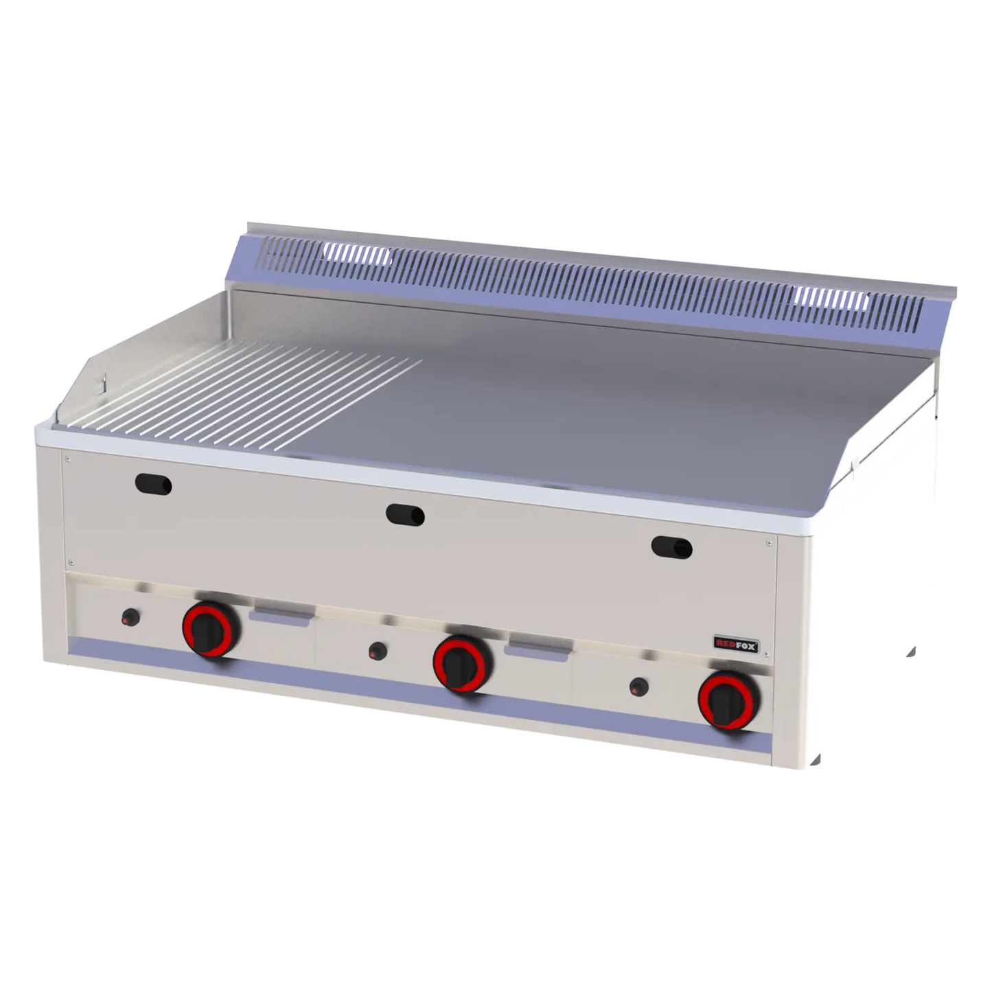 Fry-top griddle plate 97x48 gas combined without cabinet | REDFOX - FTHR 90 GL