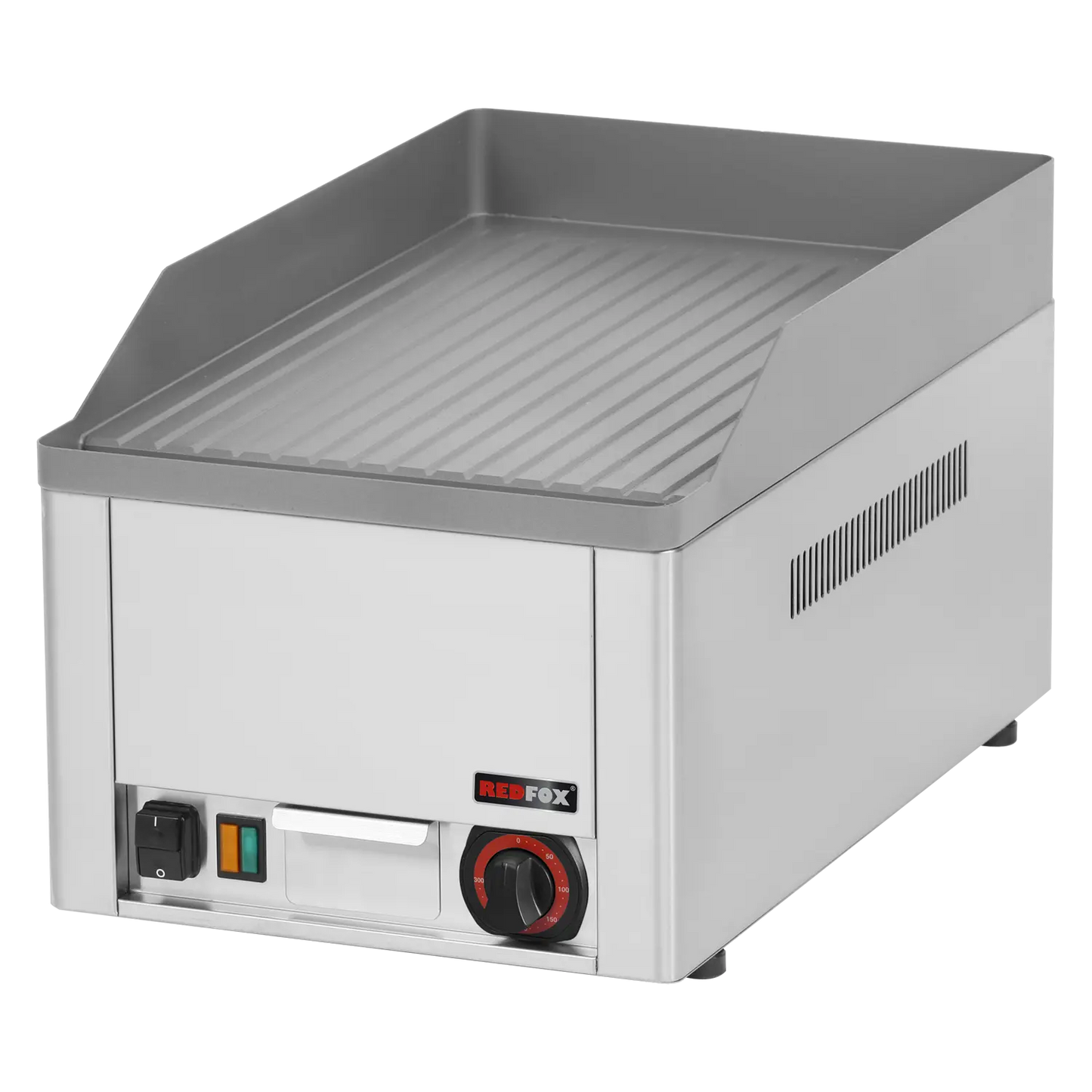 Fry-top griddle plate 32x48 electric grooved counter top 230 V | REDFOX - FTR 30 E