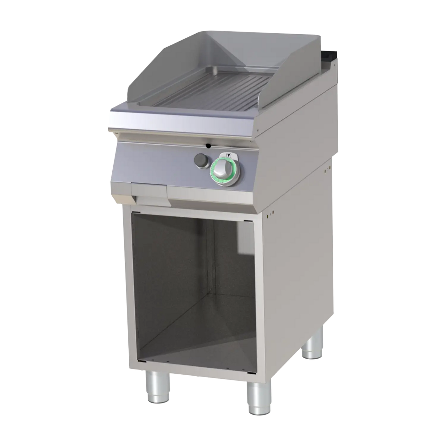 Fry-top griddle plate grooved with cabinet | RM - FTR 740 G
